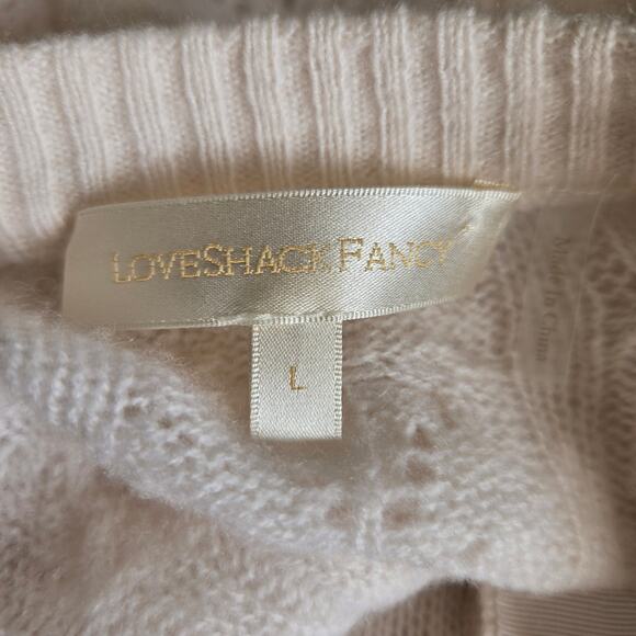 LoveShackFancy Birch Cardigan Delicate Pointelle Cashmere Soft Girl Women Large